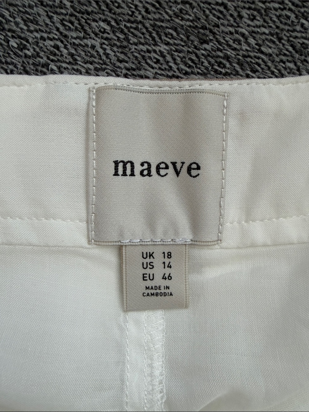 Maeve Pleated Mini Skirt with Contrast Waistband in Cream and Tan - Picture 5 of 5